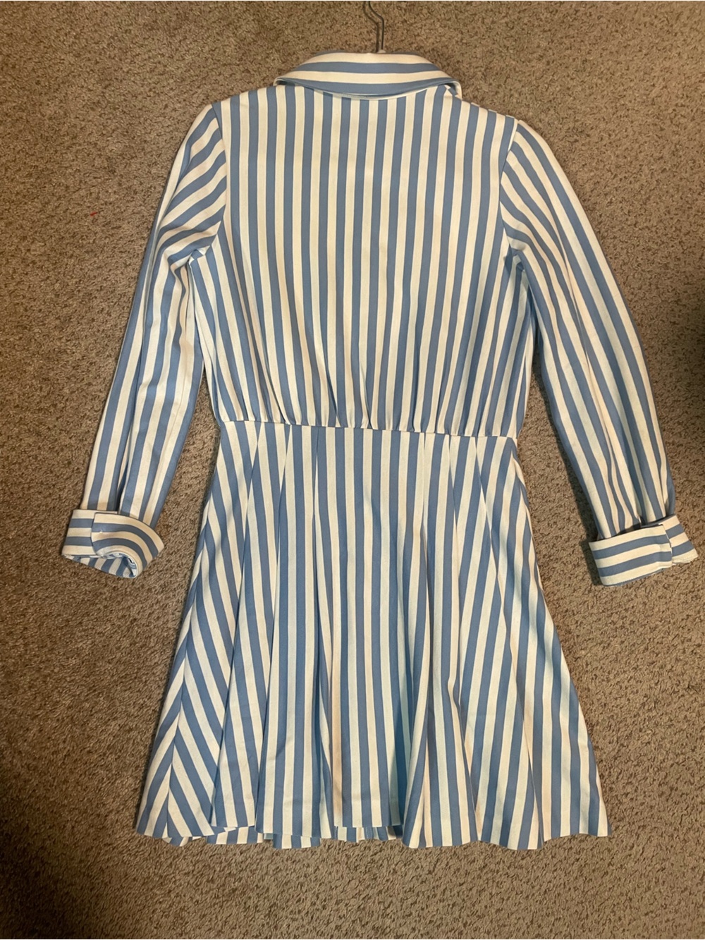 English Factory Blue and White Striped Shirt Dress - Picture 6 of 8
